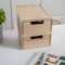 Martha Stewart Weston Stackable Light Natural Paulownia Wood Boxes W/Drawers, Desktop Organizers, 5.25in x 7in, 2PK LY-E2208115-2-NAT-MS - alternate 1